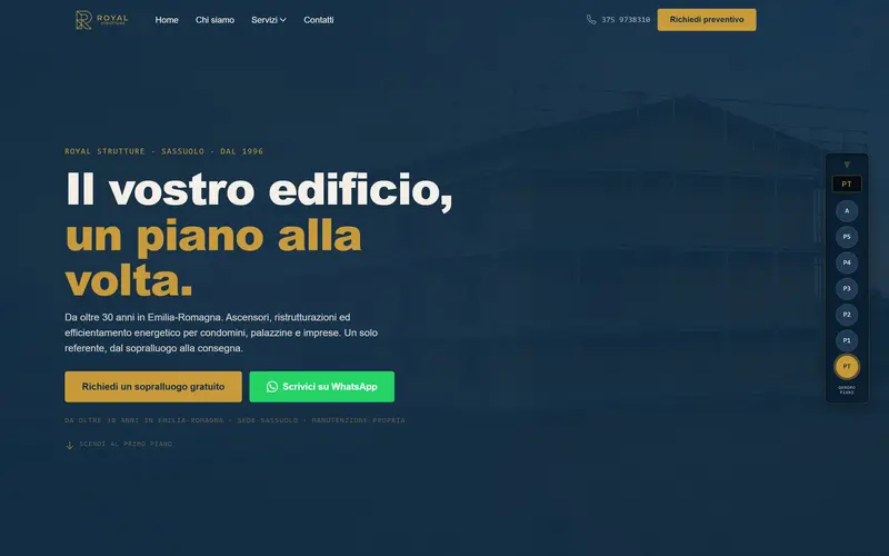 Schermata di un sito industriale, usata come esempio