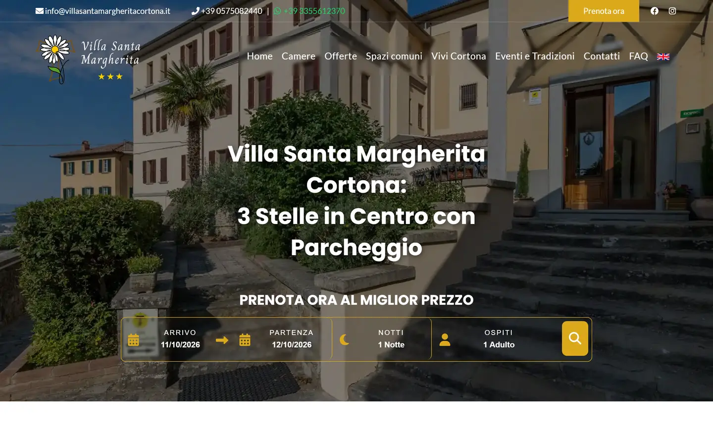 Schermata di un sito, usata come campione di lavoro